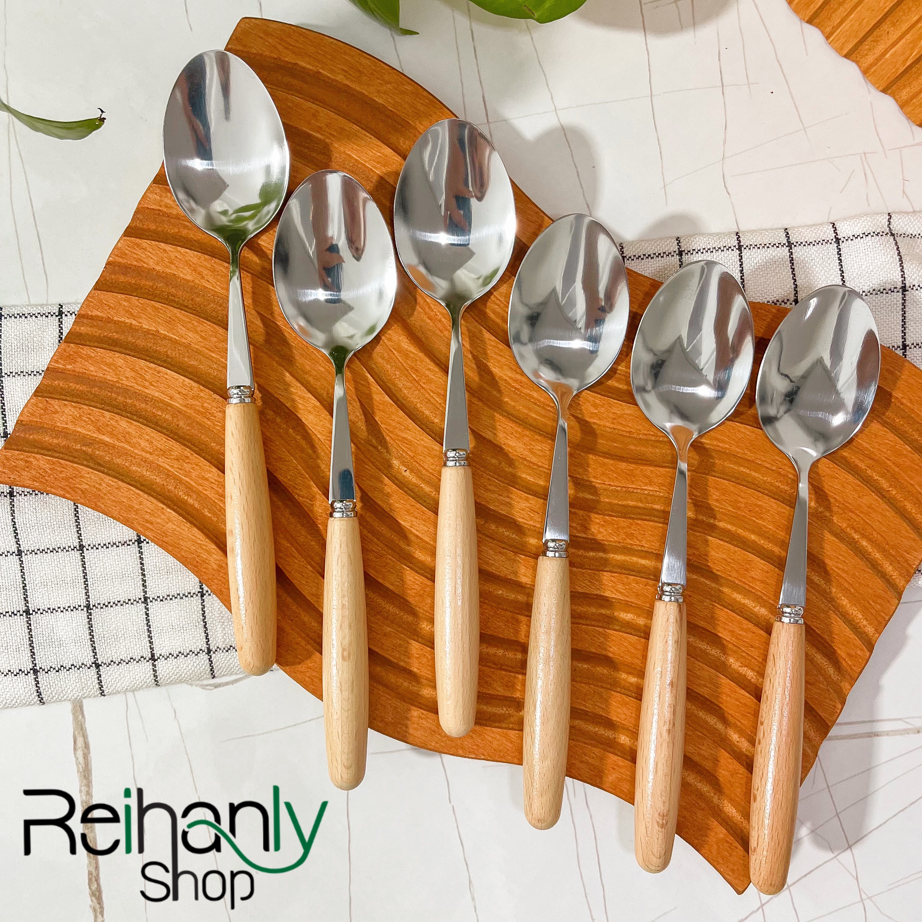 قاشق غذاخوری دسته بامبو